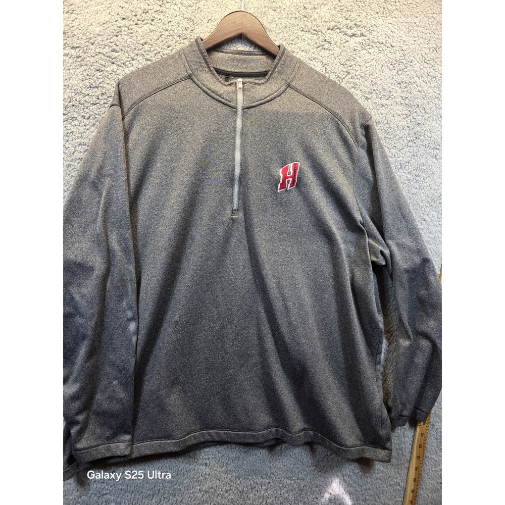 Adidas Team Issue 1/4 Zip Shirt Adult 3XL Heather Gray‎ H Homestead HIGHSCOOL